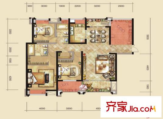 融僑錦江戶型圖3室2廳 3室2廳