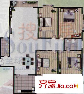 麗景南中環(huán)戶型圖4室2廳2衛(wèi)1廚