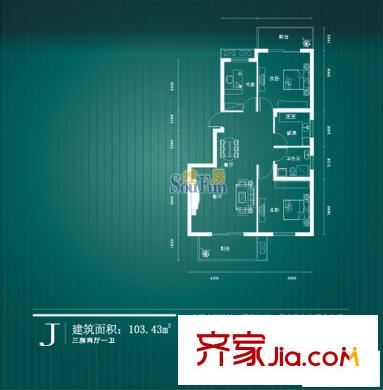 東方萊茵戶型圖G戶型 2室2廳