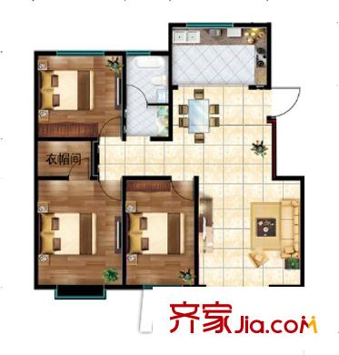 蔡家田B區(qū)戶型圖3室2廳 3室2廳