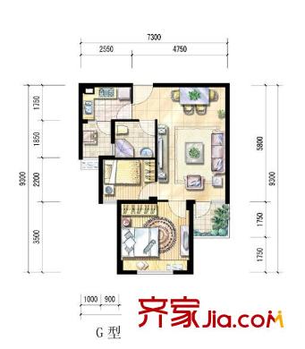 鑫瑞小城故事戶(hù)型圖2室2廳 戶(hù)型圖 2室2廳1衛(wèi)
