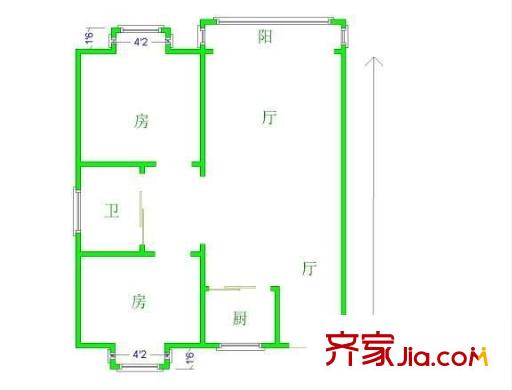 七里晴川 2室 戶型圖