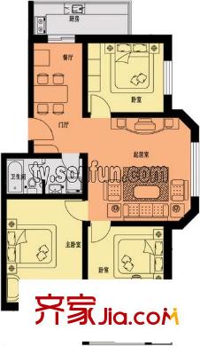 匯豪瀾灣戶型圖image007 3室2廳1衛(wèi)