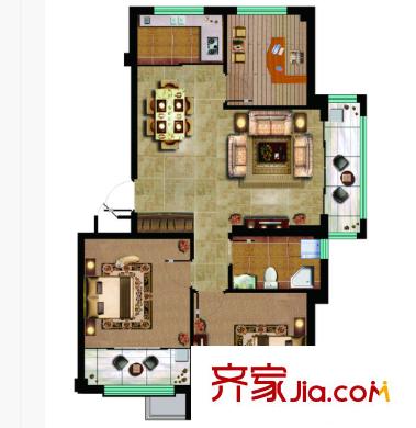 威嘉白金領(lǐng)域戶型圖3室2廳 3室2廳
