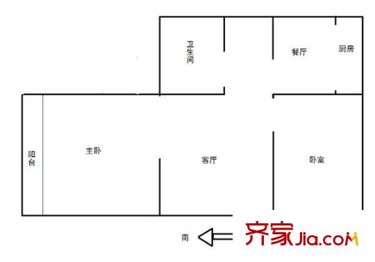 大營(yíng)盤絕緣材料廠宿舍 2室 戶型圖