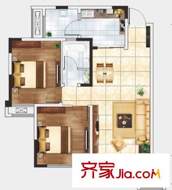 花橋二村戶型圖2室2廳 戶型圖 2室2廳