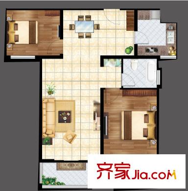 鵬程時代戶型圖2室2廳 2室2廳