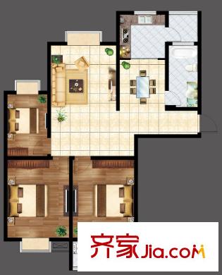 鵬程時代戶型圖3室2廳 3室2廳