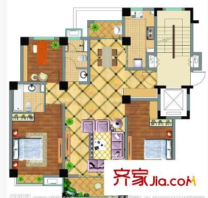 鵬程時代戶型圖3室2廳 3室2廳