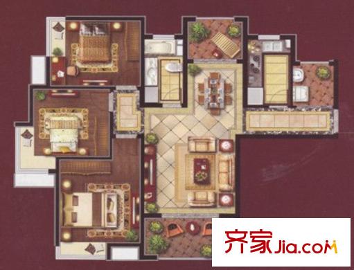 陽(yáng)光花園戶型圖三室二廳 戶型圖 3室2廳