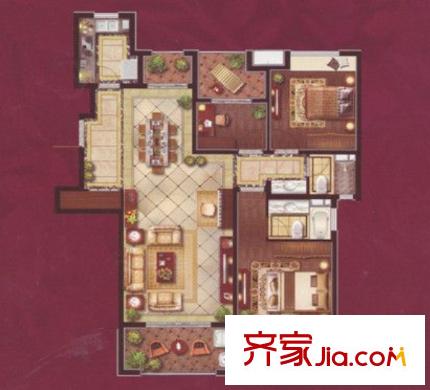 陽(yáng)光花園戶型圖三室二廳 戶型圖 3室2廳