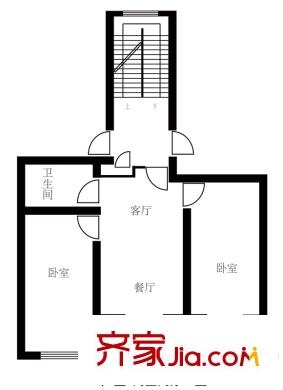 純境戶型圖E戶型 2室2廳1衛(wèi)1廚
