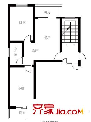 純境戶型圖D戶型 2室2廳1衛(wèi)1廚