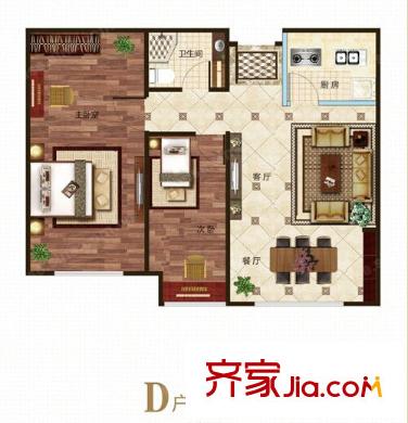 東亭小區(qū)戶型圖二室二廳 戶型圖 2室2廳