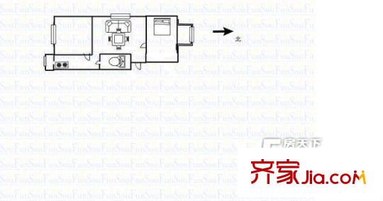 照明管理處宿舍戶型圖2 2室