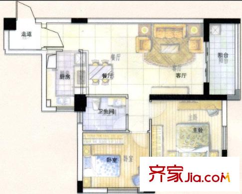 萬景國際 2室 戶型圖