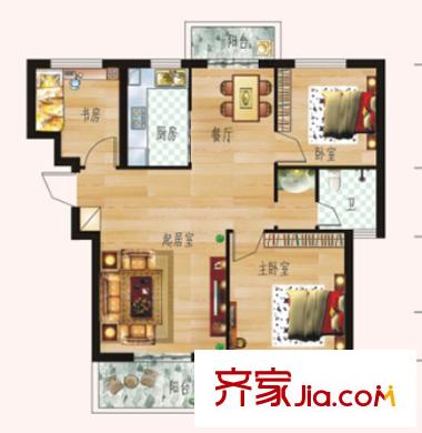 晉合世家戶型圖3室2廳 戶型圖 3室2廳