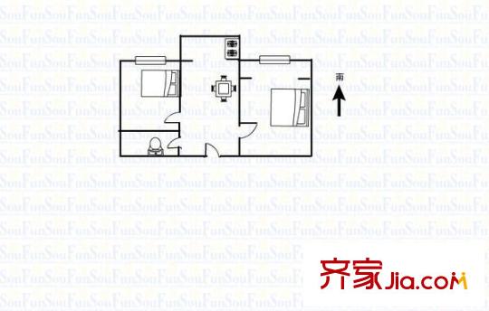 迎澤公園南門電信宿舍戶型圖迎澤公園南門 電信宿舍 2室 戶型圖 2室1廳1衛(wèi)1廚