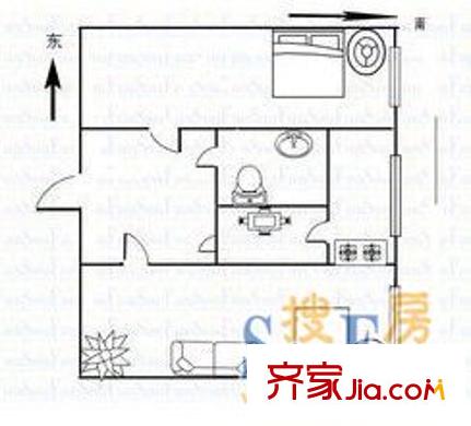 迎澤公園南門電信宿舍戶型圖迎澤公園南門 電信宿舍 2室 戶型圖 2室1廳1衛(wèi)1廚
