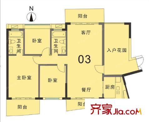 錦繡人家戶型圖3室2廳 戶型圖 3室2廳