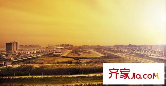 萬(wàn)科城配套圖周邊馬場(chǎng)高爾夫黃昏圖