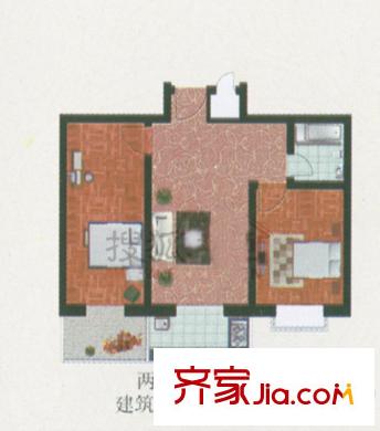幸福苑戶型圖兩室一廳一衛(wèi)71.89平米 2室1廳1衛(wèi)1廚