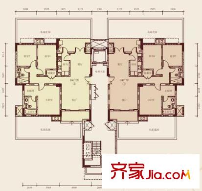 武漢天地御江苑戶型圖二期t13戶型 3室2廳2衛(wèi)