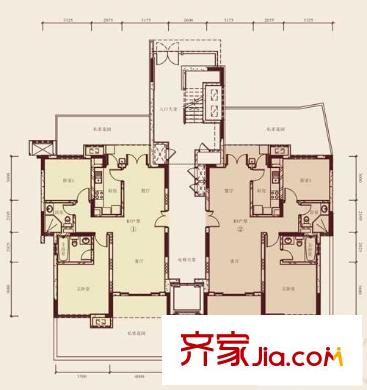 武漢天地御江苑戶型圖二期t83 2室2廳2衛(wèi)