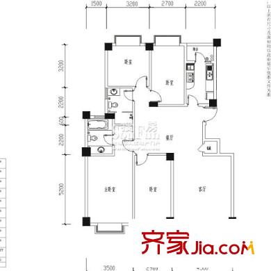 都市經(jīng)典戶型圖一期C戶型 4室2廳2衛(wèi)