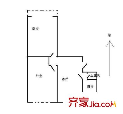 鐵路局宿舍 2室 戶型圖