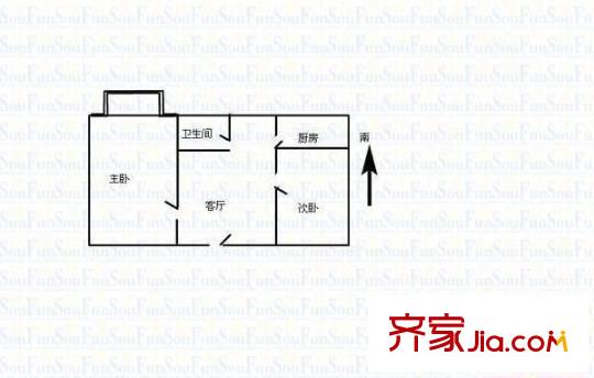 太原鐵路機(jī)械學(xué)校住宅小區(qū) 2室 戶型圖