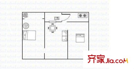 太原鐵路機(jī)械學(xué)校住宅小區(qū) 2室 戶型圖