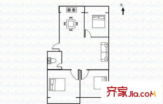 太原鐵路機械學(xué)校住宅小區(qū) 3室 戶型圖