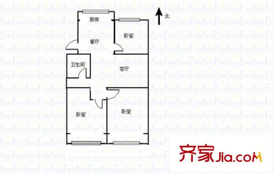 太原鐵路機械學(xué)校住宅小區(qū) 3室 戶型圖