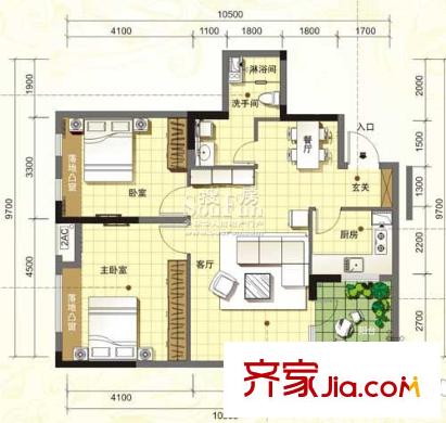 萬科金色家園戶型圖3室2廳 戶型圖 2室2廳1衛(wèi)