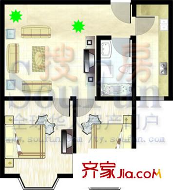 銅鑼灣城市福邸戶型圖城市福邸 2室1廳1衛(wèi)1廚