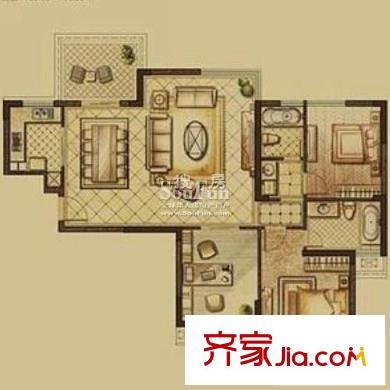 靜安上城戶型圖3室2廳 戶型圖 3室2廳2衛(wèi)