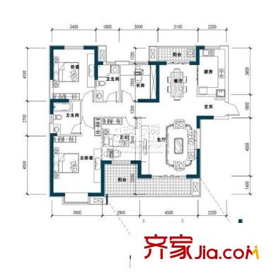 融科天城二期 4室 戶型圖