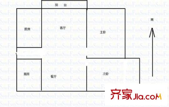 江欣苑（還建房）戶型圖江欣苑 2室 戶型圖 2室1廳1衛(wèi)1廚