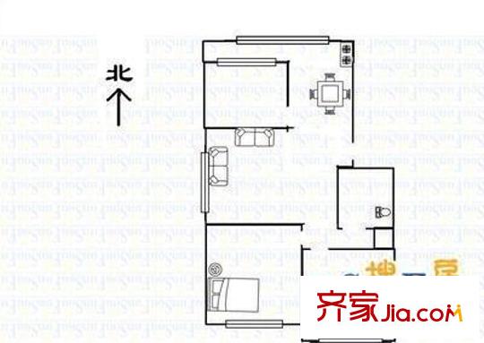 人事廳宿舍戶型圖1 1室