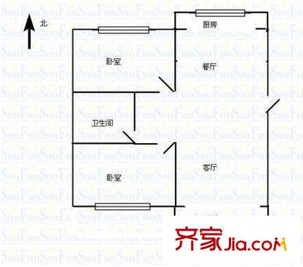 親賢百萬莊園 2室 戶型圖