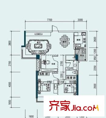 華清園 2室 戶型圖
