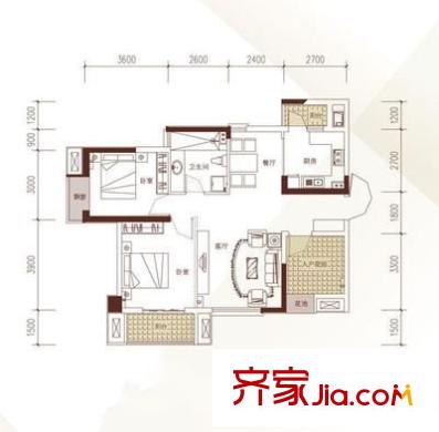 華清園 2室 戶型圖