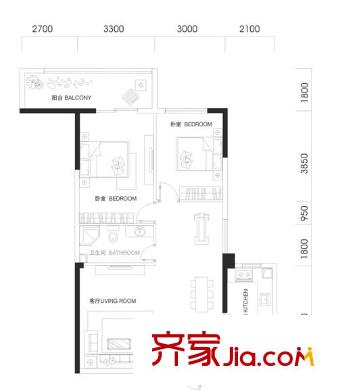 華清園戶型圖戶型4 2室1廳