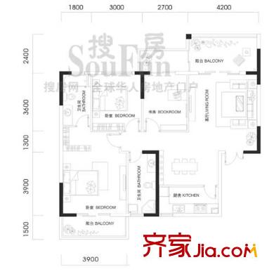 華清園戶型圖戶型5 3室