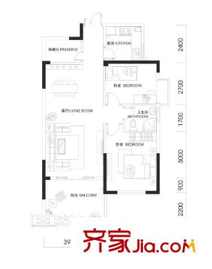華清園戶型圖戶型2 2室2廳