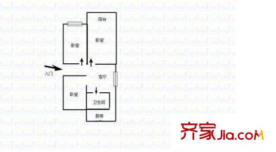青年路三社區(qū) 3室 戶型圖