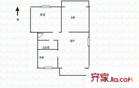 南沙河宿舍小區(qū) 3室 戶型圖
