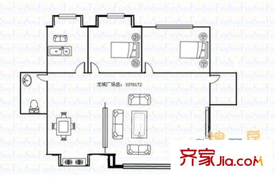農(nóng)行小區(qū) 3室 戶型圖