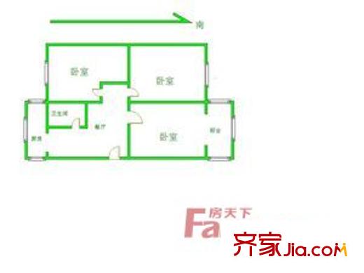 民航宿舍戶型圖民航小區(qū) 3室